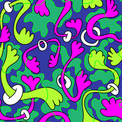 Seamless unique abstract vector artwork with colorful patterns