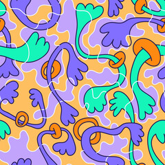 Seamless unique abstract vector artwork with colorful patterns