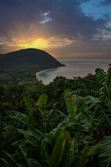 Guadeloupe, a Caribbean island in the French Antilles. Landscape and view from a mountain of the...