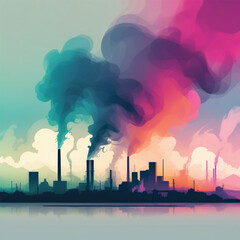 Generative Ai a smoke vector wallpaper image, with neo-brutalism style and texture effect, with gradation color