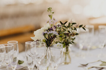 Table de réception fleurie