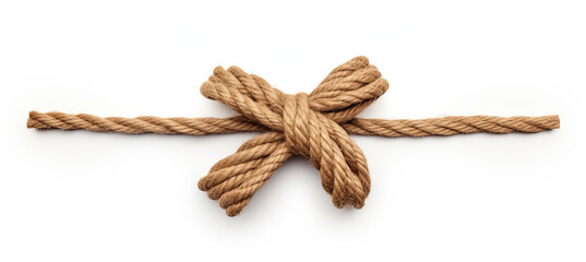Twine rope string with bow. isolated on white background