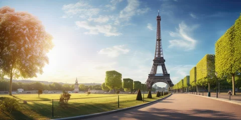 Fotobehang Parijs Eiffel Tower and Champ de Mars 