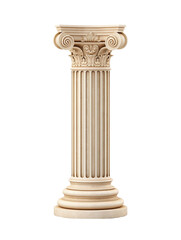 Greek pillar, White column, isolated on transparent background