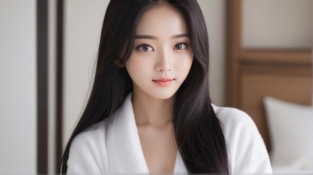 Korean women use towels. suitable for health and lifestyle content. "image created by AI"