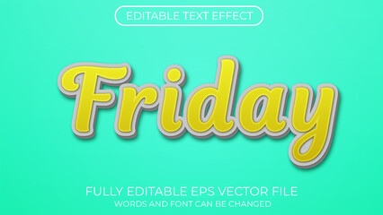 Friday editable text effect. Editable text style effect