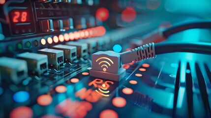 A sleek icon symbolizing an internet provider, blending modern design with digital connectivity themes