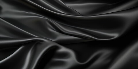 Obraz premium Smooth elegant deep black silk or satin luxury cloth texture background