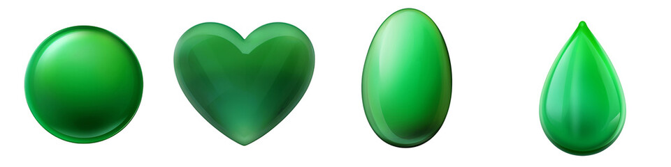 Green Chalcedony Gemstone clipart collection, vector, icons isolated on transparent background