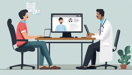 Telepsychiatry and Mental Health Counseling, t telepsychiatry and mental health counseling with an image showing patients receiving remote counseling or therapy sessions from mental health, AI