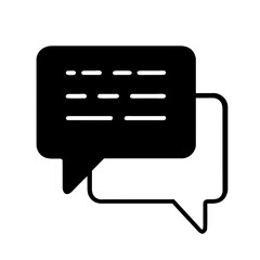 Naklejka premium Chat and quote line icon. Chat speech bubble, Comment quote icons. Talk, speech bubble. Vector