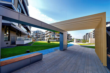 New modern city residential building, 3d rendering