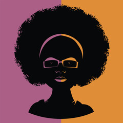 dj with hair, girl, black girl, vector illustration, woman vector illustration, vector tracing