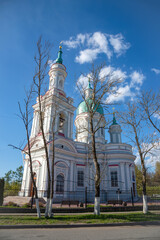 The ancient Catherine Cathedral (1782) on a spring day. Kingisepp, Leningrad region, Russia
