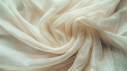 Detailed macro close up of white cloth fiber displaying intricate fabric microstructure.