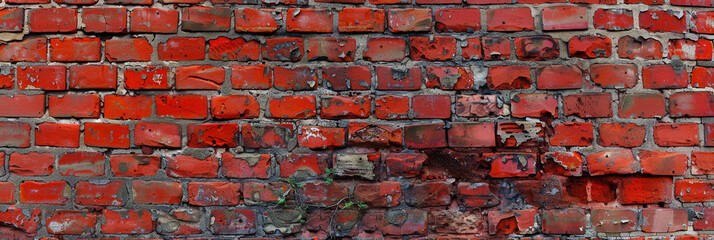 Old red brick wall background