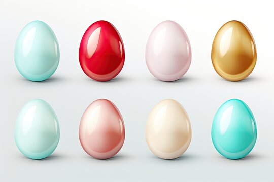 Easter Eggs Set, Color 3d Chicken Eggs, Painted Egg
