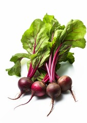 Fresh beetroot on a white background. Generative AI.