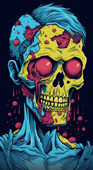 psychedelic zombie character, psychedelic illustration 