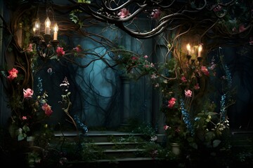 Intertwining botanical vines create a magical and mystical fairy tale atmosphere. Concept Botanical Vines, Fairy Tale, Mystical, Magical, Intertwining