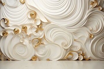Opulent white and gold swirls perfect for elegant backdrops with luxury vibes. Concept Elegant Backdrops, Luxury Vibes, Opulent White, Gold Swirls