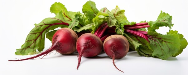 Fresh beetroot on a white background. Generative AI.