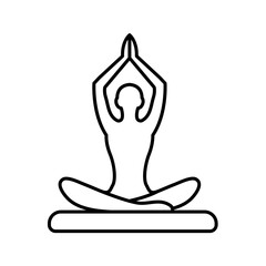 Meditation Icon. Yoga lotus position.