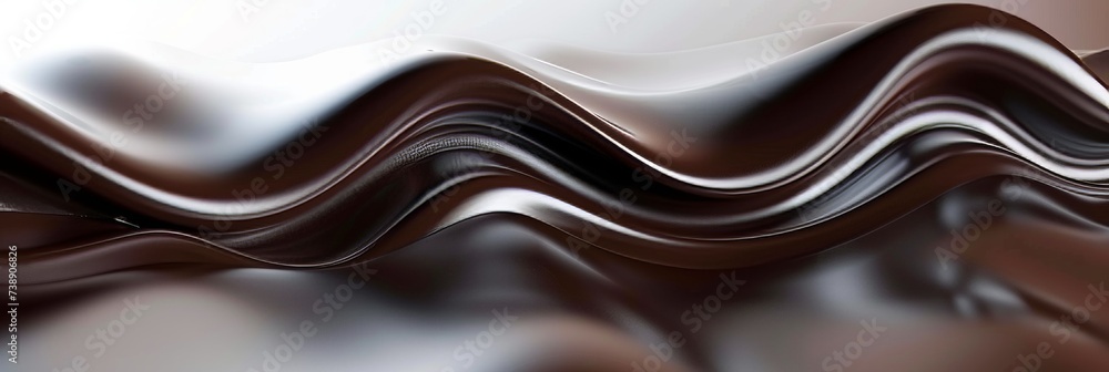 Poster elegant swirls of velvety liquid chocolate creating a captivating abstract background texture.