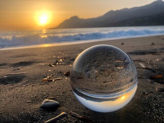 Sonnenuntergang - Kreative Fotografie am Strand auf Kreta