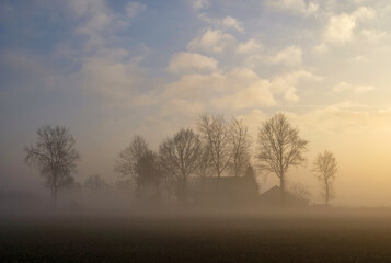 Misty landscape near Heeten