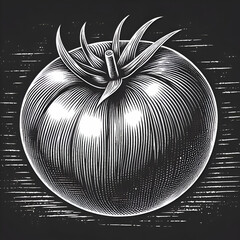 Scratchboard Tomato Vector