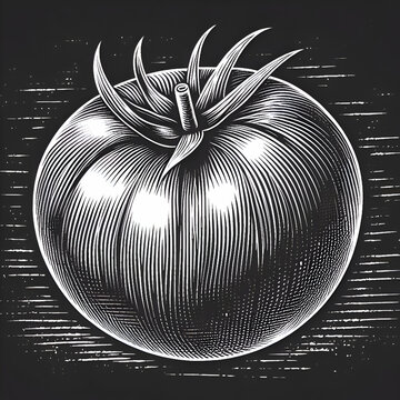 Scratchboard Tomato Vector
