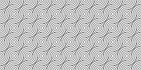 Fototapeta premium Vector seamless pattern. Chevron, Herringbone, Polka dot pattern background. abstract geometric with line monochrome trellis. Modern stylish texture. stripped geometric line element white and black co