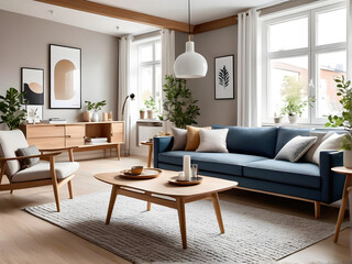 Fototapeta premium Hygge at Home: Modern Scandinavian Oasis