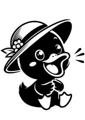 Baby Duck Silhouette SVG Vector