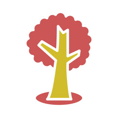 Tree Glyph Two Color Icon