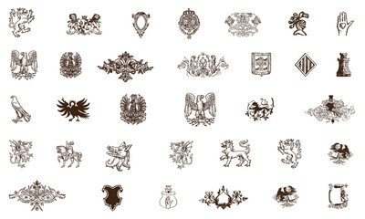 Set of heraldic icon