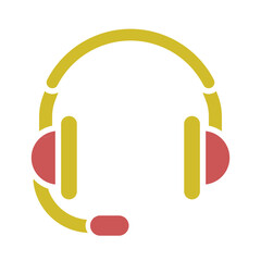 Headphones Glyph Two Color Icon