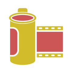 Film Roll Glyph Two Color Icon
