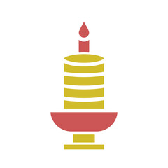 Candle Glyph Two Color Icon