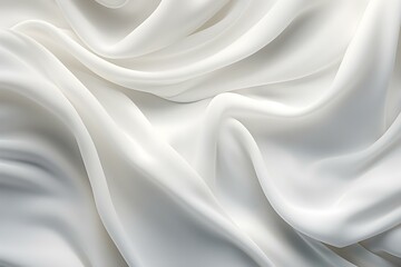 A flowing white silk fabric resembling liquid glue perfect for wallpaper. Concept Textile design, Liquid silk, White fabric, Wallpaper pattern, Flowing material - obrazy, fototapety, plakaty