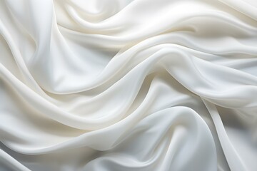Liquid Glue-Like Flowing White Silk Fabric Ideal for Wallpaper. Concept Silk Fabric, Flowing Texture, Wallpaper Design, Liquid Glue-Like, White Color