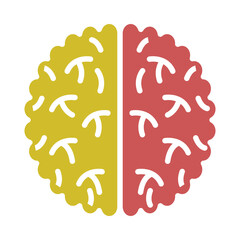 Brain Glyph Two Color Icon