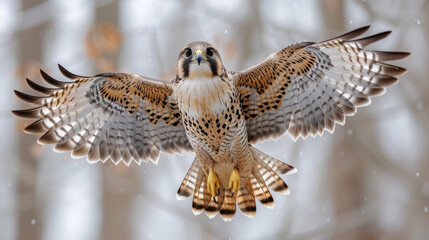 Stunning Falcon Portrait on White Background