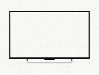 Obraz premium Modern 4K oled tv with transparent screen isolated on transparent background