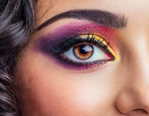 Fototapeta premium close up of an eye with colorful make up