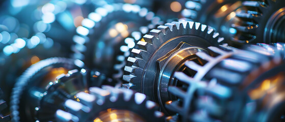 machine gears internal workings of a mechanical device. - obrazy, fototapety, plakaty