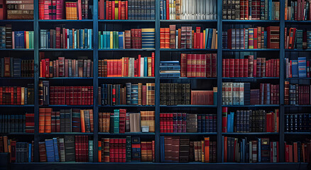 Full bookshelves filled with books.