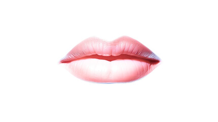 Fototapeta premium Plump womans lips with natural makeup and radiant white teeth, portraying beauty and confidence in a minimalistic yet impactful composition.