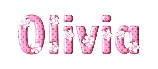 Callie - pink color - written with engraved typical Hawaiian hibiscus flowers- ideal for websites, e-mail, sublimation greetings, banners, cards, t-shirt, sweatshirt, prints, cricut,	